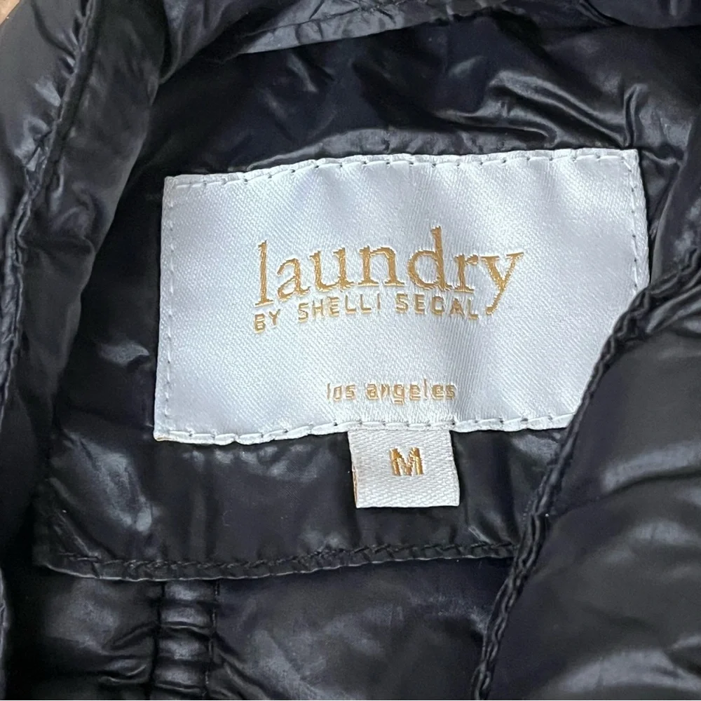 Laundry by Shelli Segal Moto Biker Jacket Black Puffer Goth Grunge Rock Emo M - Picture 9 of 11
